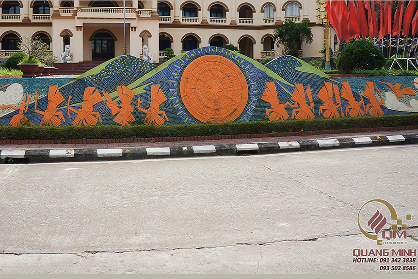 Công trình tranh gốm mosaic tại bộ tư lệnh quân khu 2