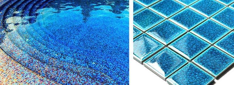 Gạch mosaic được ngày càng được sử dụng nhiều trong trang trí bể bơi 