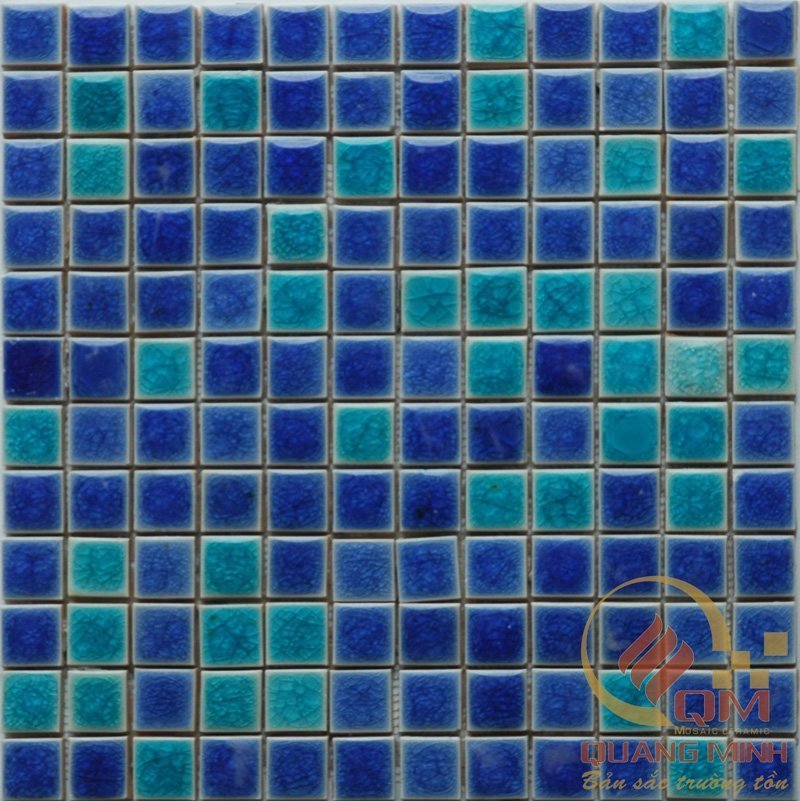 Mẫu gạch mosaic hồ bơi làm từ chất liệu gốm có họa tiết sinh động, màu sắc bắt mắt