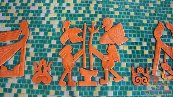 Phù điêu gốm mosaic tại công viên văn lang Việt Trì