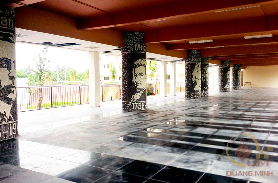 Mosaic Gốm hiện diện tại trường Marie Curie Phố Trần Văn Lai, Mỹ Đình 1, Nam Từ Liêm, Hà Nội