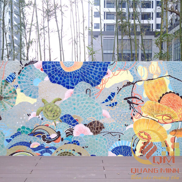 Công trình gốm sứ mosaic tại GoldMark City 136 Hồ Tùng Mậu