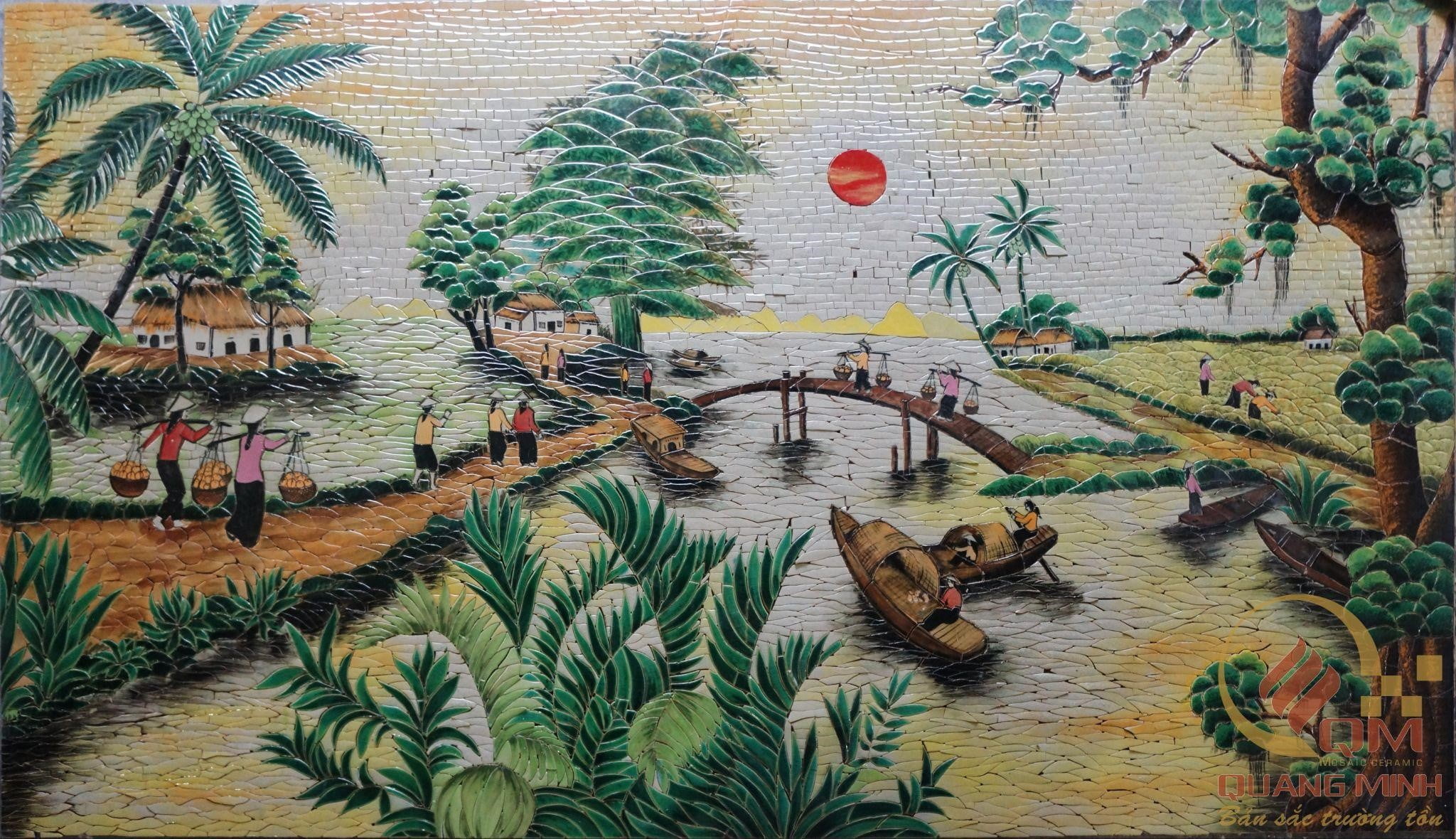 29+ tranh gốm Mosaic làng quê Việt Nam đẹp nhất 2022