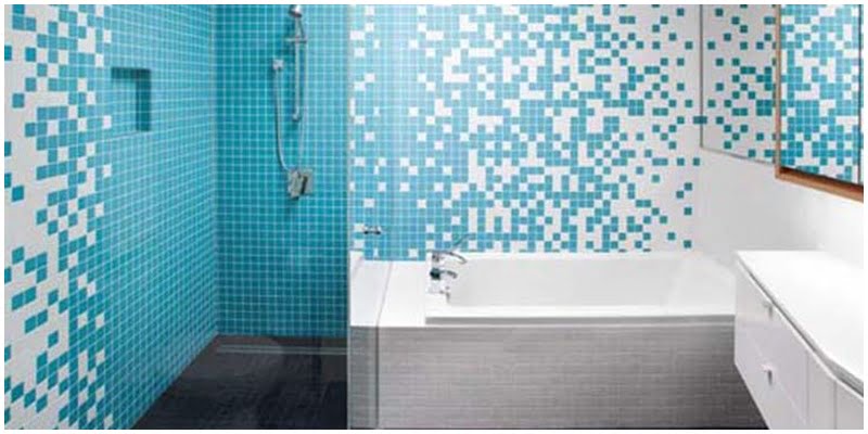 Phòng tắm cũng là nơi tuyệt vời để sử dụng gạch Mosaic 3D tạo nên không gian sống động