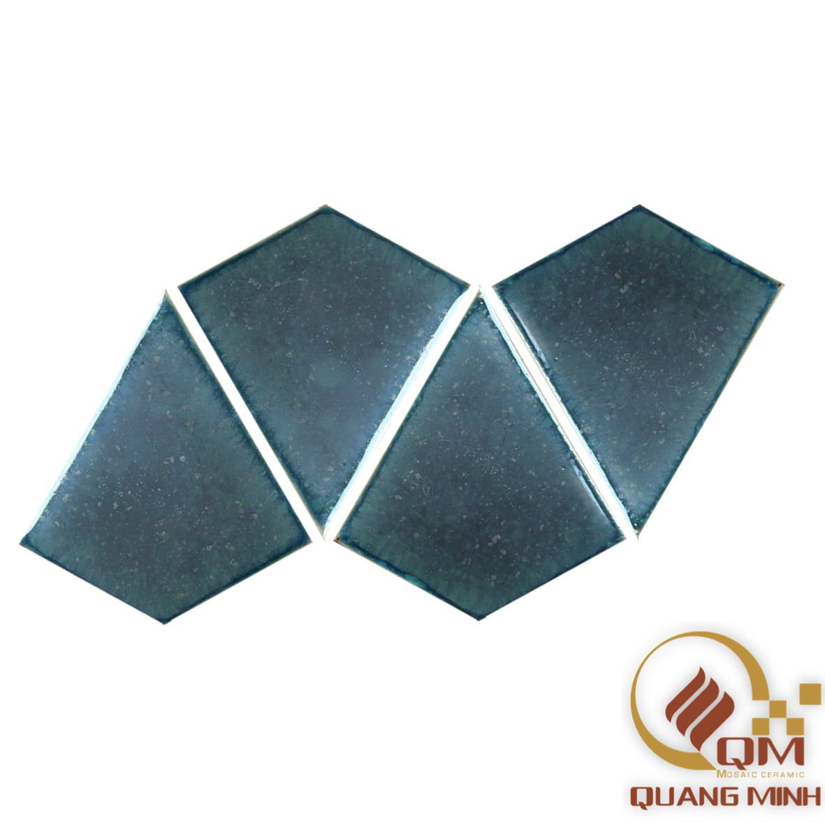 Gạch Mosaic Gốm Cánh Diều Màu Xanh Ghi QM-GCD01