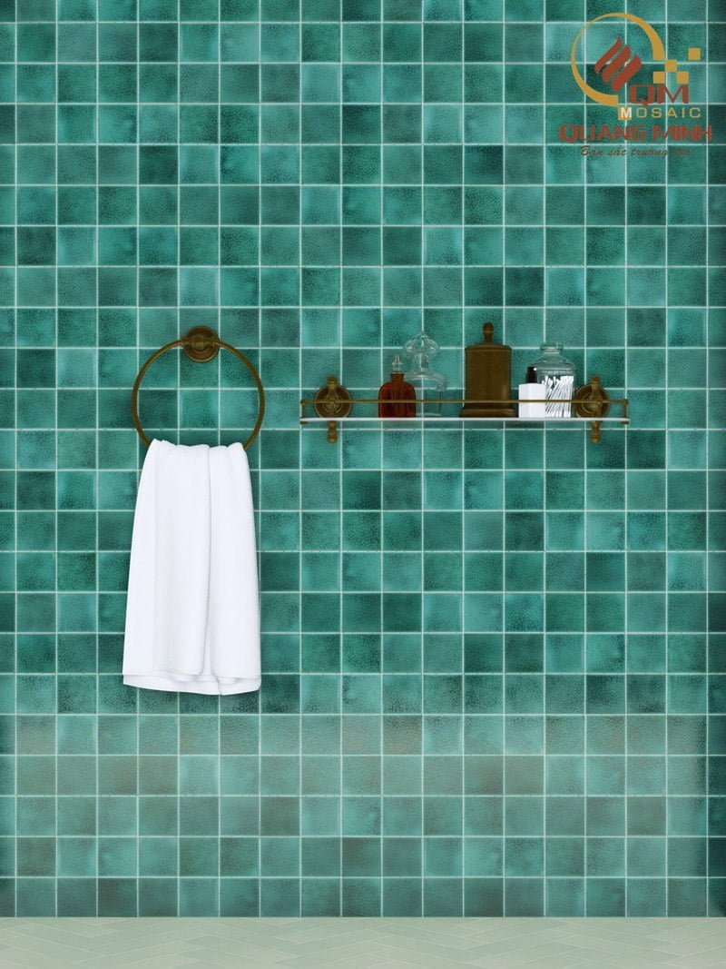 Chọn gạch mosaic ốp nhà tắm bằng men giúp không gian phòng tắm thêm sắc nét
