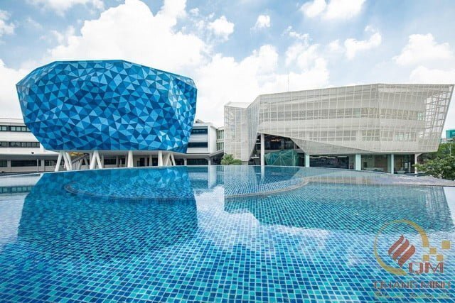 Gạch mosaic thủy tinh Quang Minh được sử dụng trong các công trình kiến trúc lớn