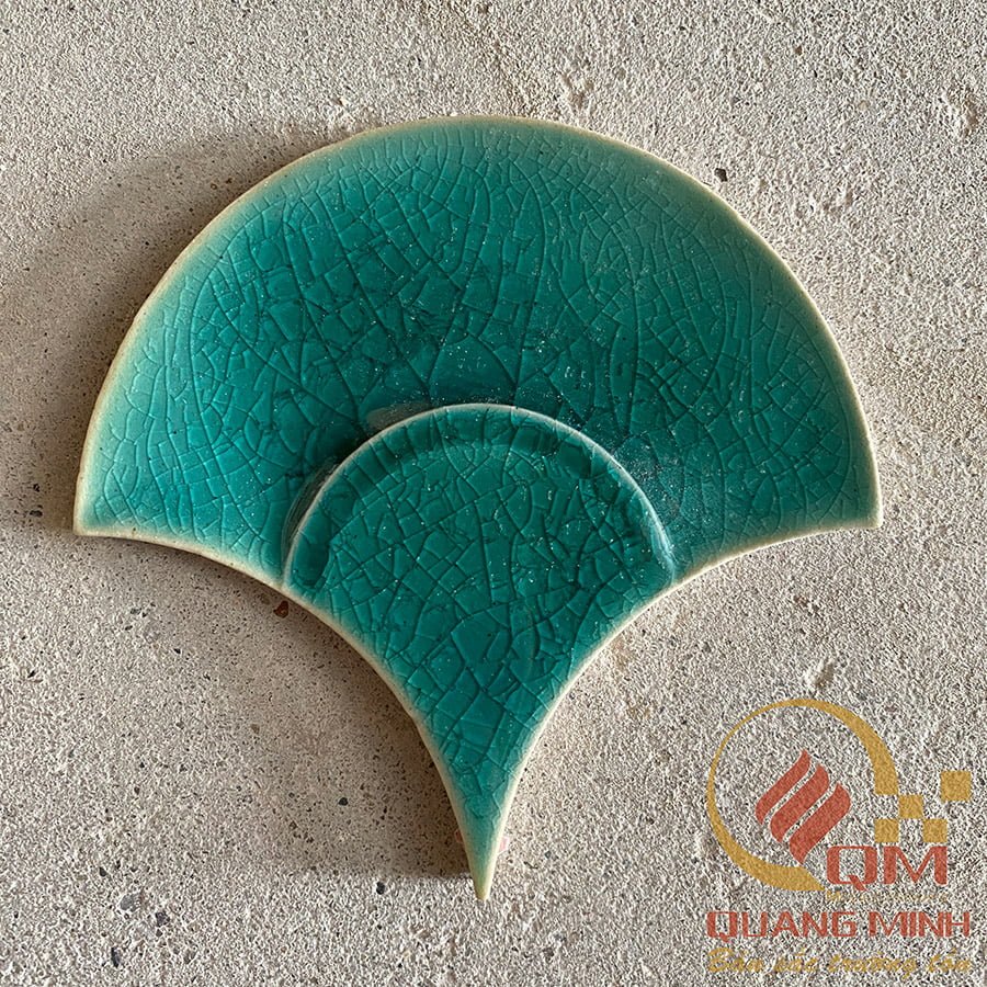 Gạch Mosaic Gốm Vẩy Cá Màu Xanh Lục Bảo QM-GVC45