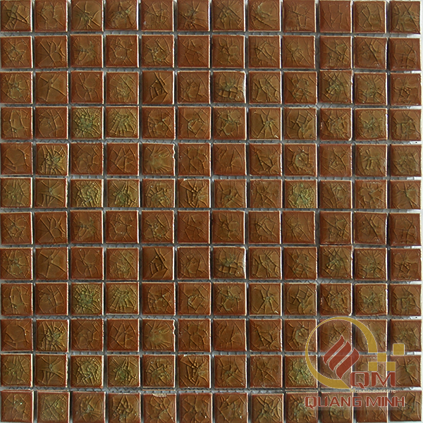Gạch Mosaic Gốm Vuông Nâu Xanh 2.3 x 2.3 QM-MD2303