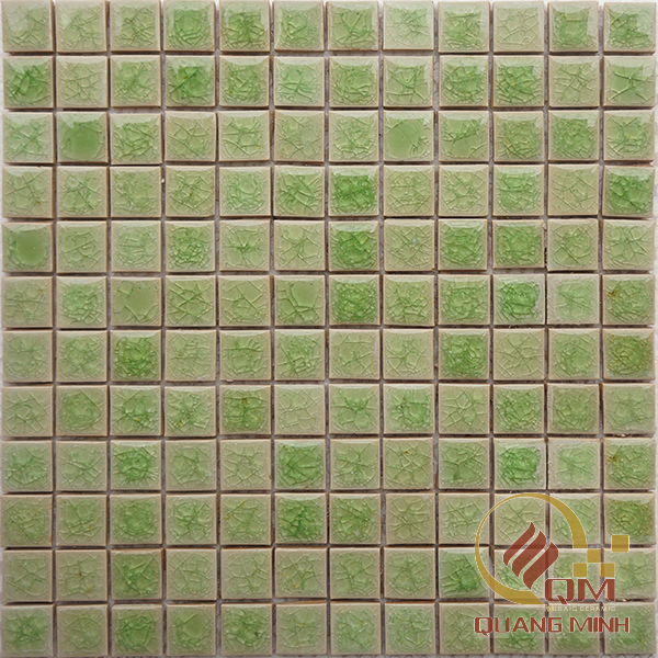 Gạch Mosaic Gốm Vuông Xanh Lá Non 2.3 x 2.3 QM-MD2301