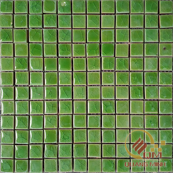 Gạch Mosaic Gốm Vuông Xanh Nõn Chuối 2.3 x 2.3 QM-MD2304