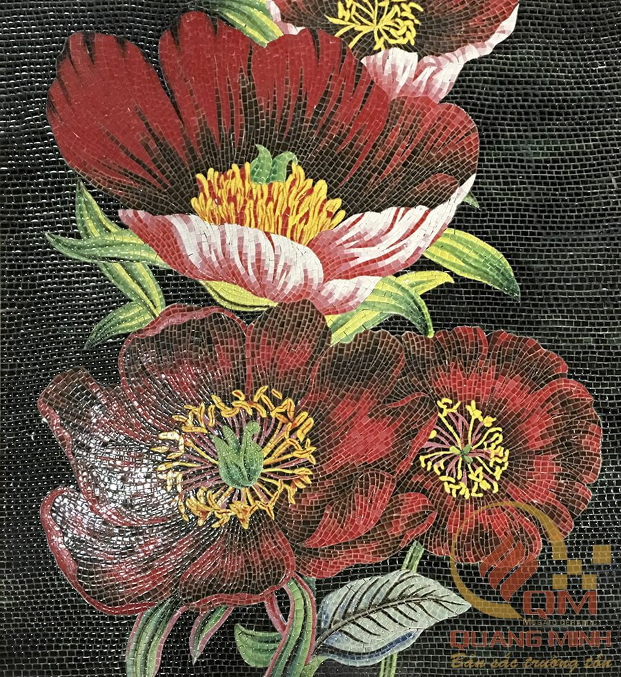 Tranh Mosaic Gốm Hoa Poppy Đỏ QM-HPD01
