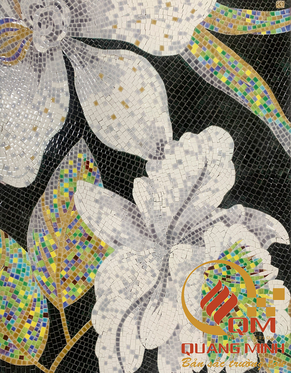 Tranh Mosaic Gốm Hoa Lan QM-HL01