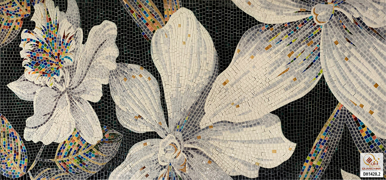 Tranh Mosaic Gốm Hoa Lan QM-HL01