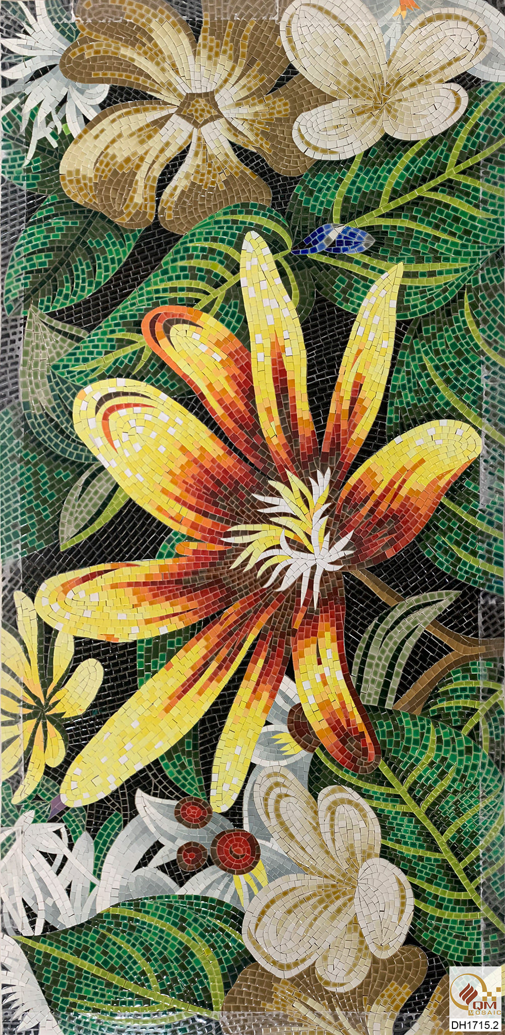 Tranh gốm mosaic Hoa Rừng Vàng QM-HRV01