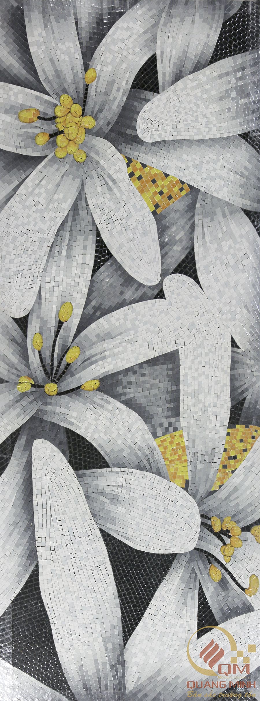 Tranh gốm mosaic Hoa Lily QM-HLL01