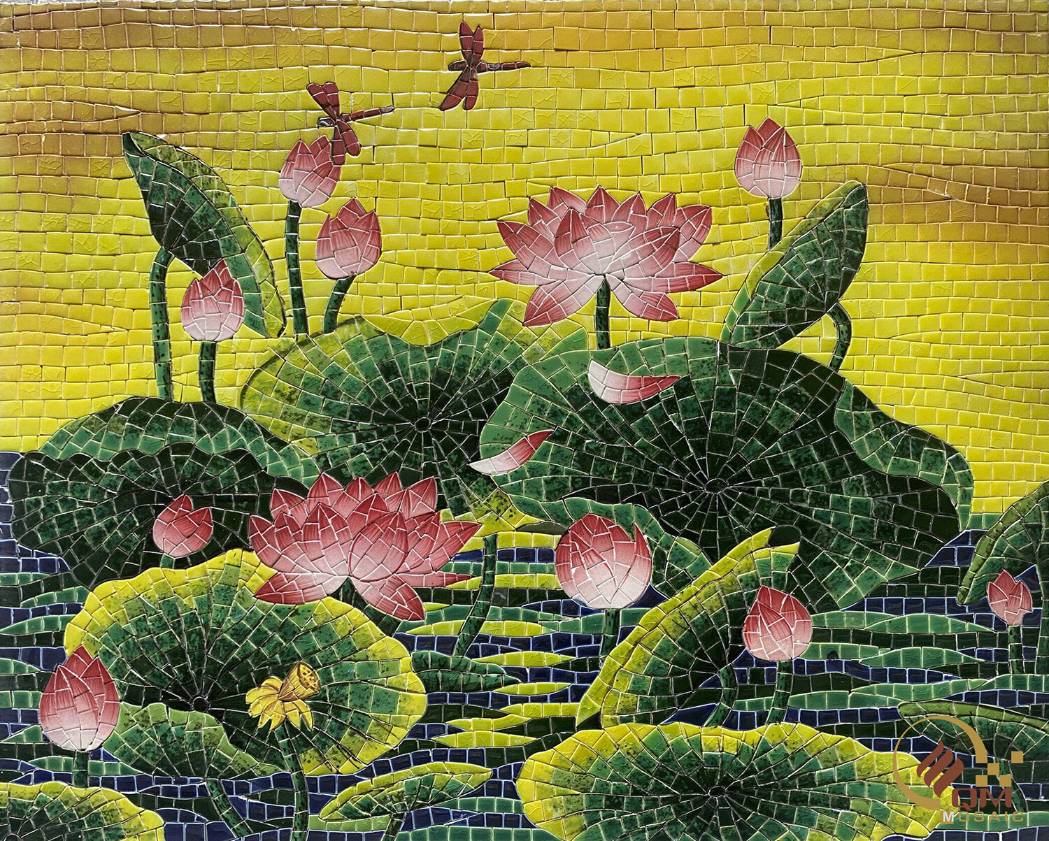 Tranh Mosaic Gốm Sen Hồng Liên QM-SHL05