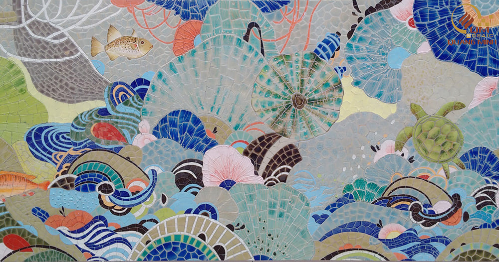 Tranh Gốm Mosaic Gốm Đại Dương Bao La QM-D2BL01