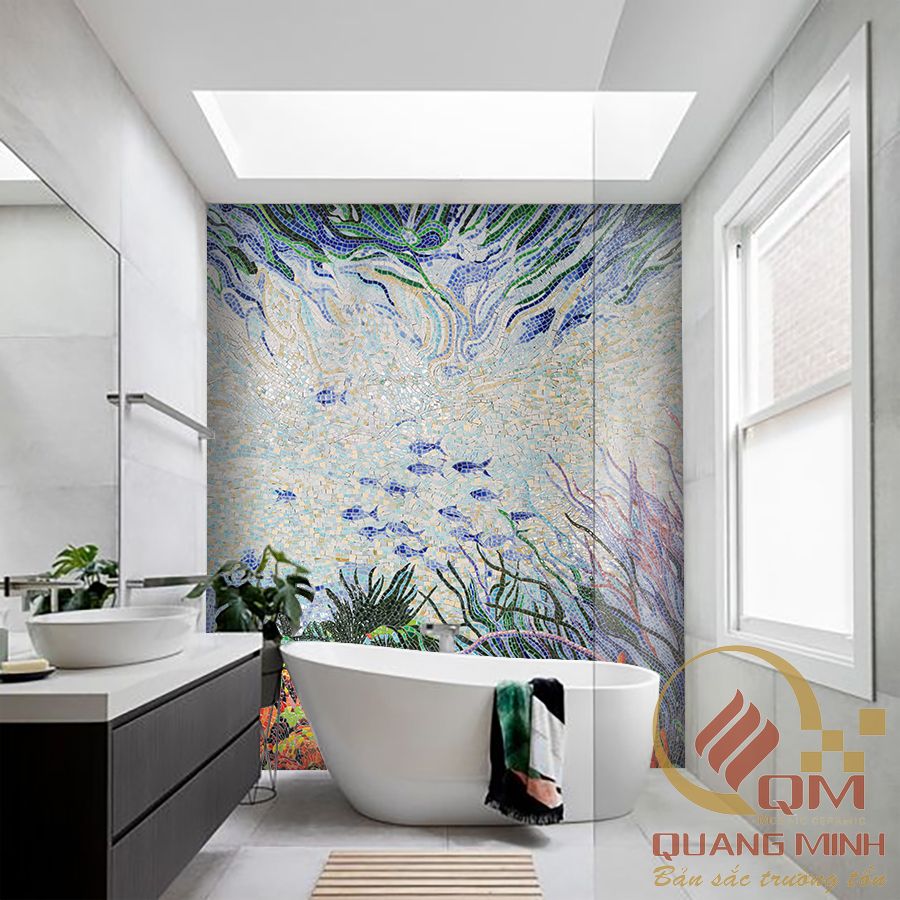 Tranh Mosaic Gốm Đại Dương Xanh QM-D2X01