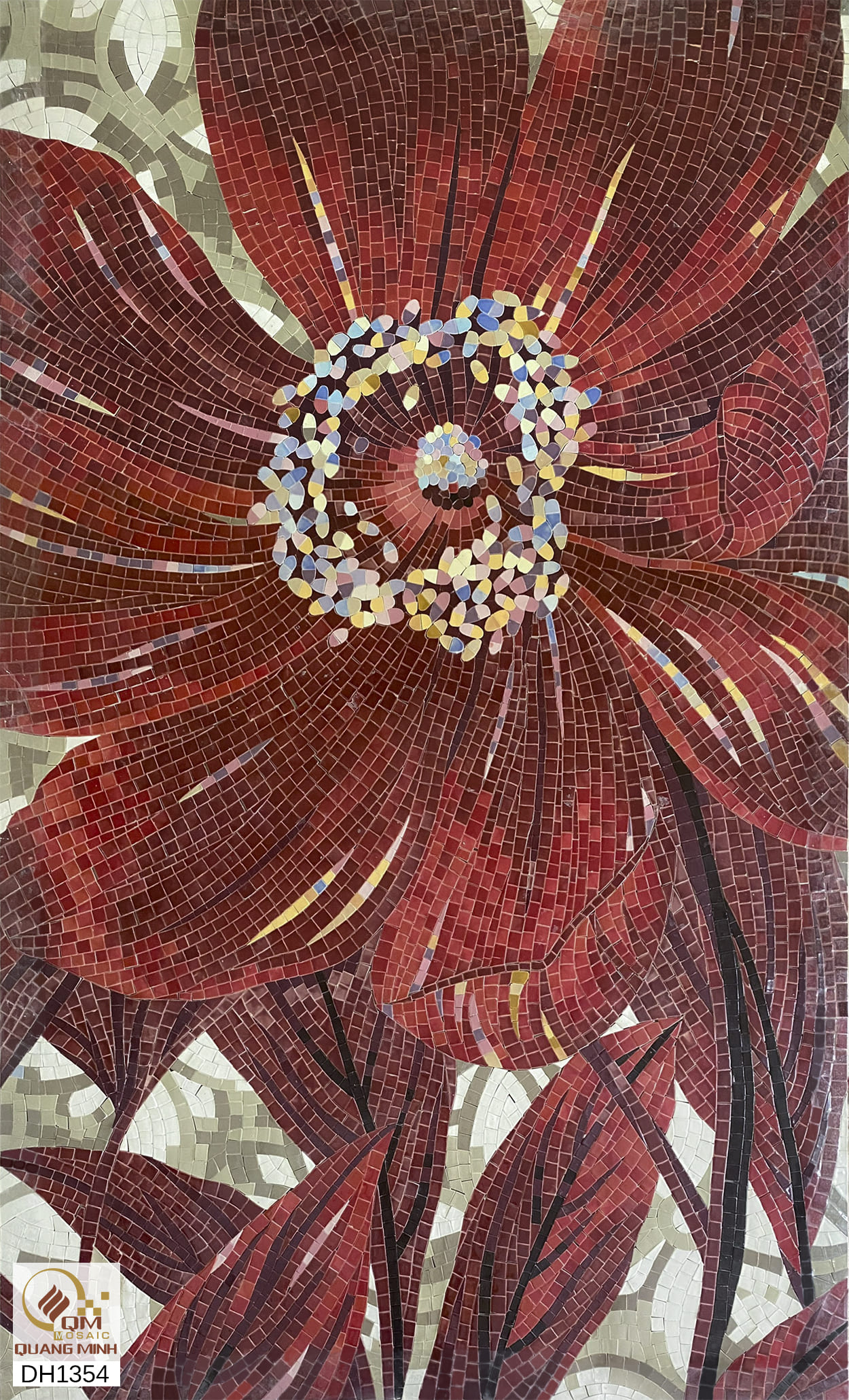 Tranh Gốm Mosaic Hoa Daisy QM-DSY01