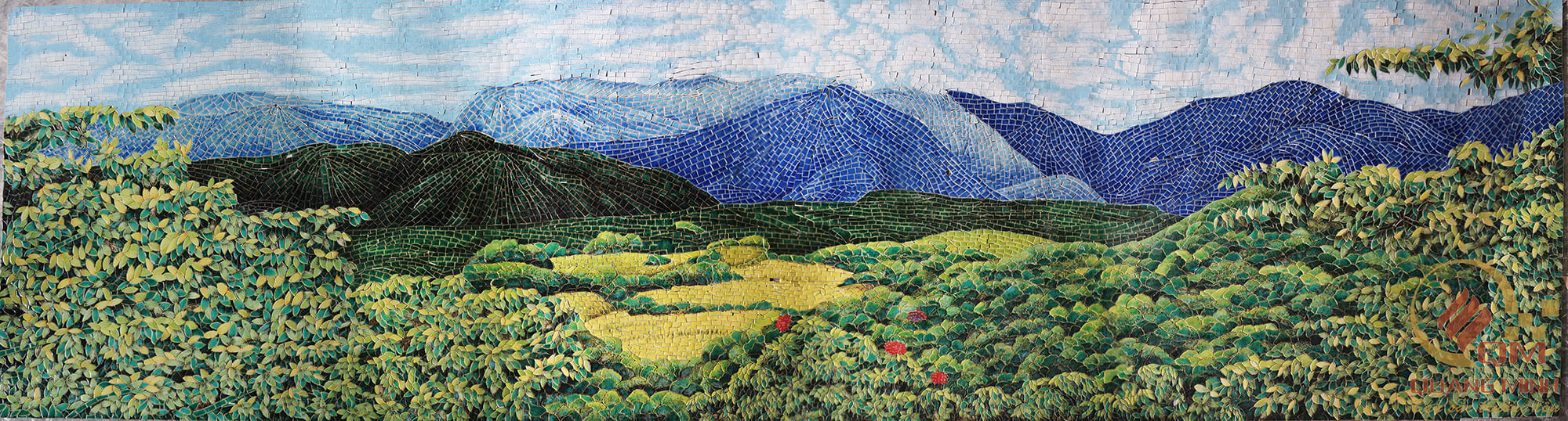 Tranh Mosaic Gốm Phong cảnh Rừng Núi QM-RN01