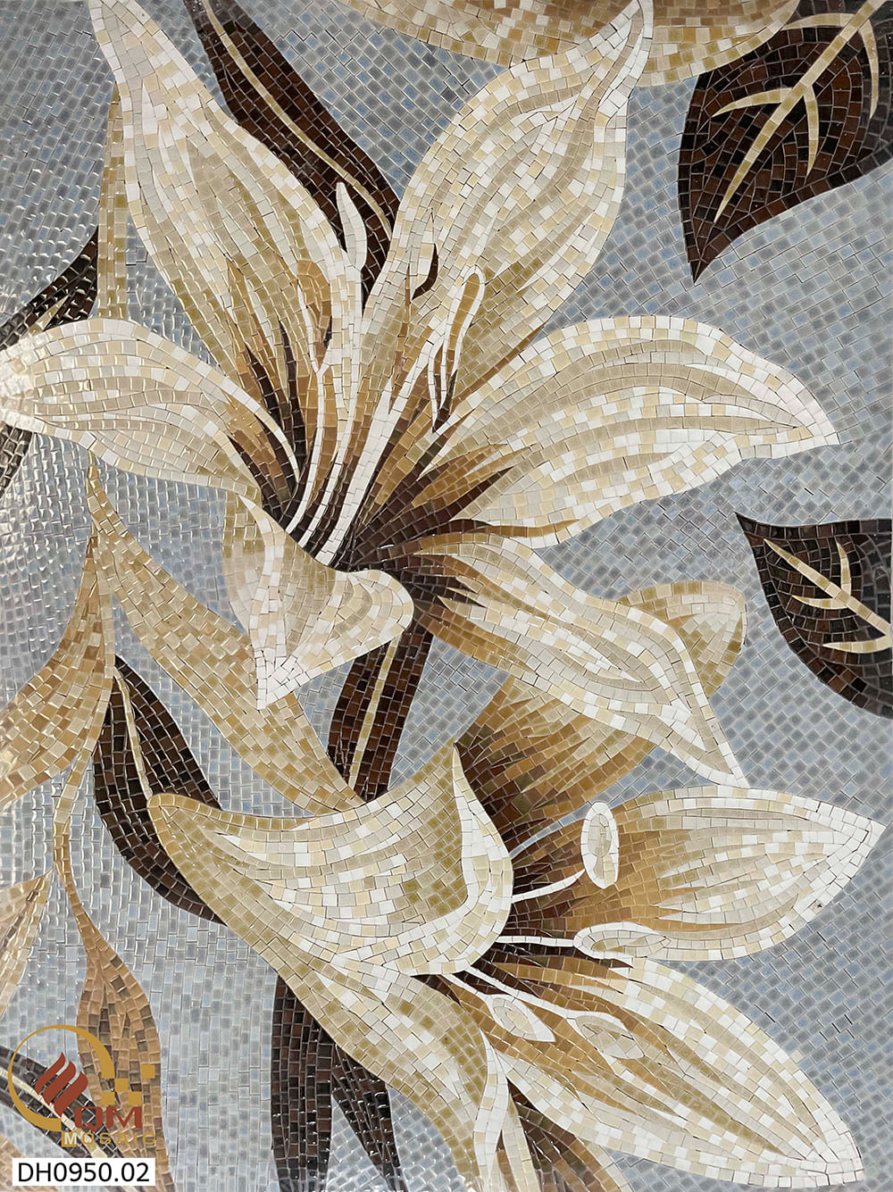 Tranh Gốm Mosaic Hoa Ly Vàng QM-HLY03