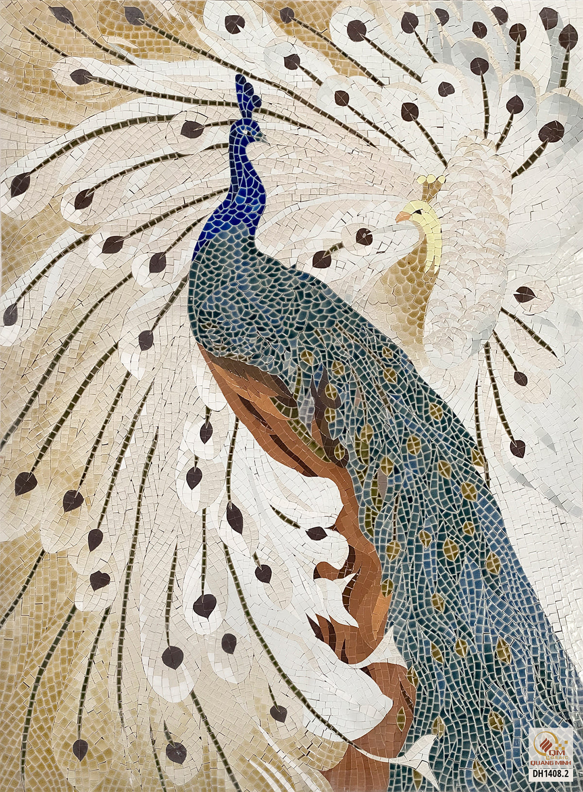 Tranh Gốm Mosaic Khổng Tước – Chim Công QM-TKT03
