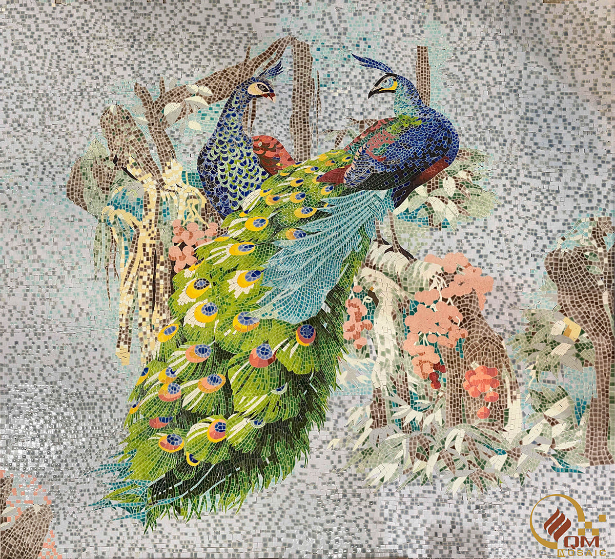 Tranh Mosaic Gốm Khổng Tước – Chim Công QM-TKT04