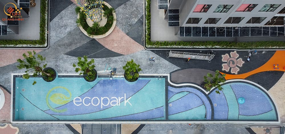 Dự án Gạch mosaic gốm Bể bơi vô cực Sky Oasis Ecopark