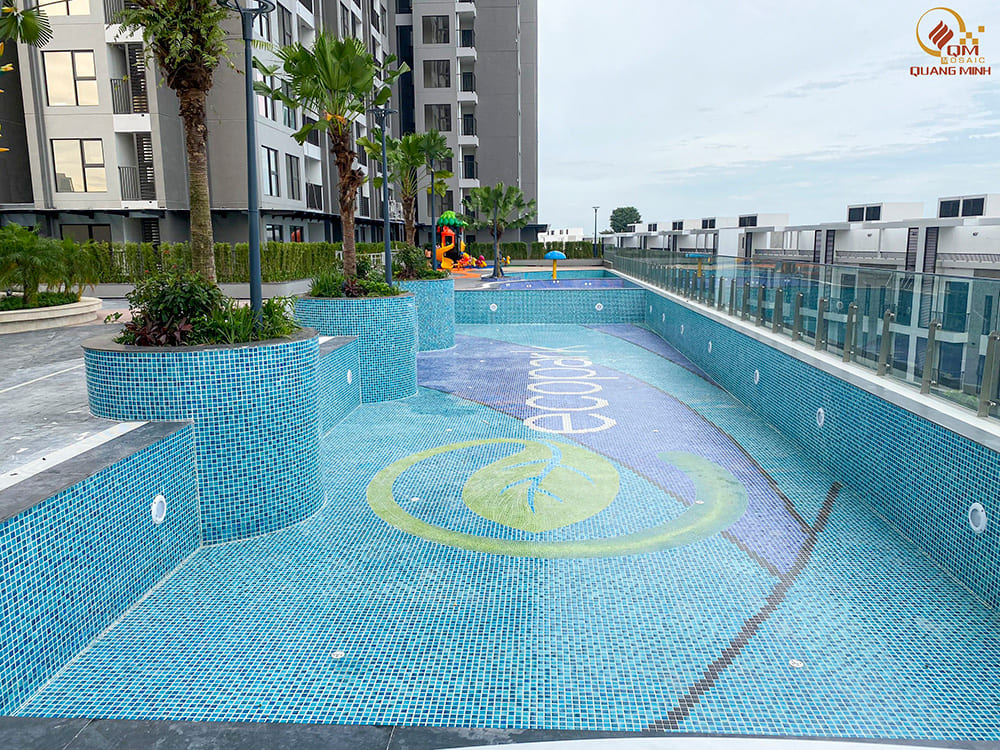Dự án Gạch mosaic gốm Bể bơi vô cực Sky Oasis Ecopark